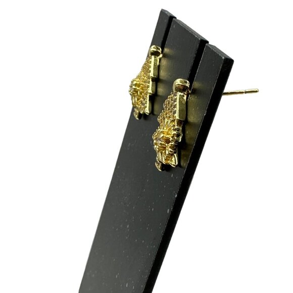 Christmas Tree Earrings Snowflake Crystal Accents Sparkly Holiday Costume Jewelr - Picture 8 of 11